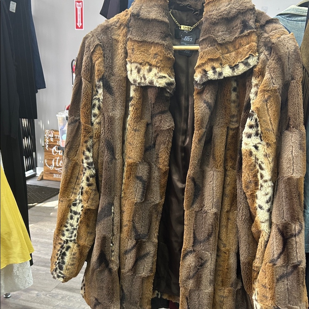 Dennis Basso Multitone Faux Fur Teddy Jacket